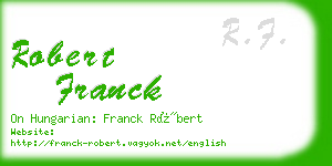 robert franck business card